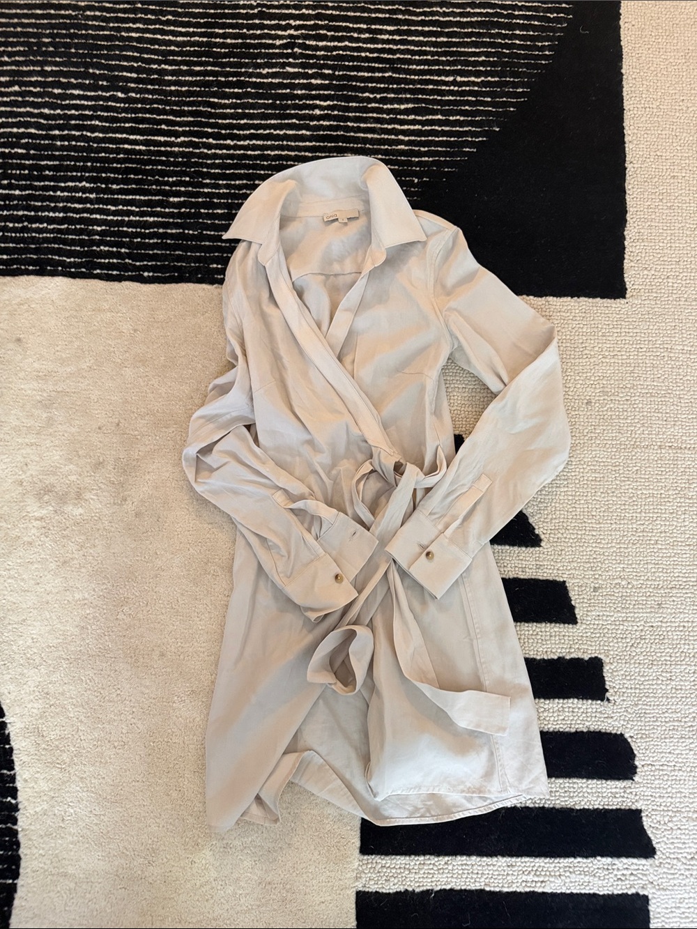 Wrap Shirt Dress with Tie Waist Onia